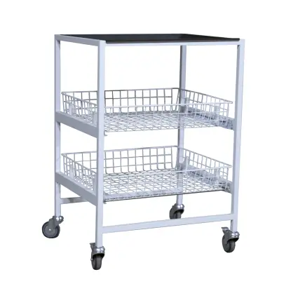 HOSPITAL 22 vozík 2-koše, bílý/nerez